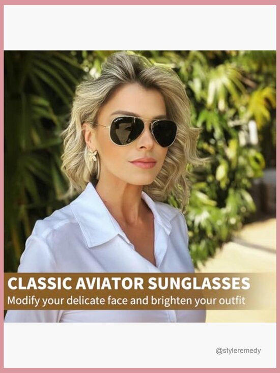 Real Glass Lens Aviator Sunglasses Metal Frame UV400 Protection main image 4